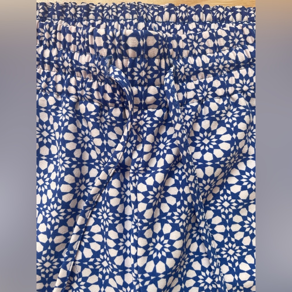 Talbots Size Small Blue Geometric Patterned Pants… - image 5